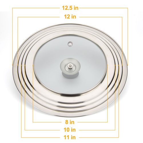 WishDirect Universal Lid for Pots Pans and Skillets - One Lid Fits All  8.25-12 Inch Pots Frying Pans Skillets Woks, Replacement Pot Lid with  Upgraded